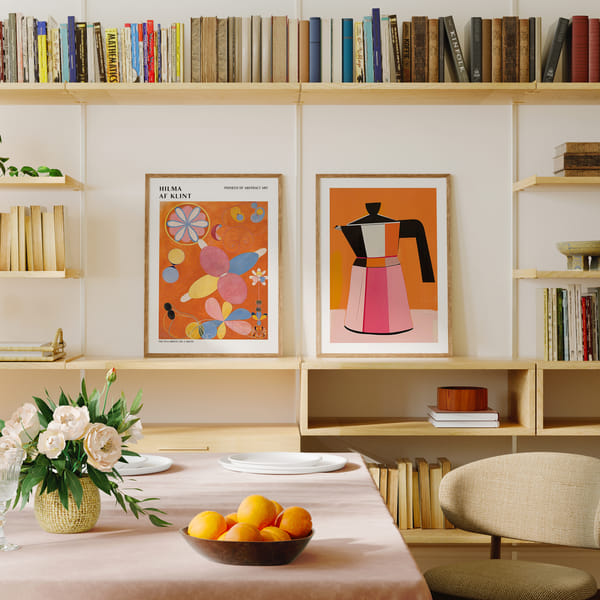 Picture wall with two colorful patterns and minimalism Perfect Pair Simplicity In Design poster wall