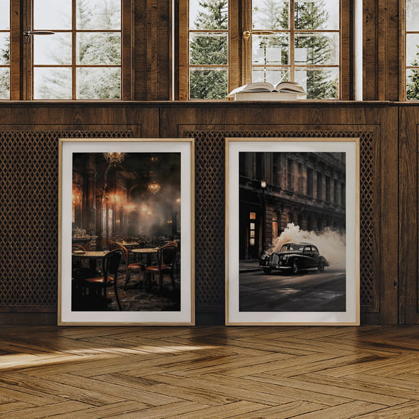 Picture wall with two posters in mysterious and elegant tones Perfect Pair Nightfall Elegance poster wall