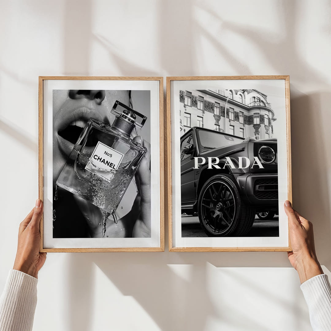 Perfect Pair Monochrome Chanel And Prada Luxury Gallery Wall