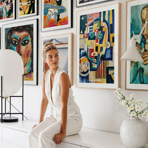 Fotowand met zeven kleurrijke en expressieve motieven Lucky Seven Expressions In Color poster wall