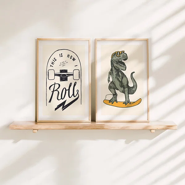 Picture wall with two playful motifs in a youthful style Perfect Pair Skateboard Chic poster wall