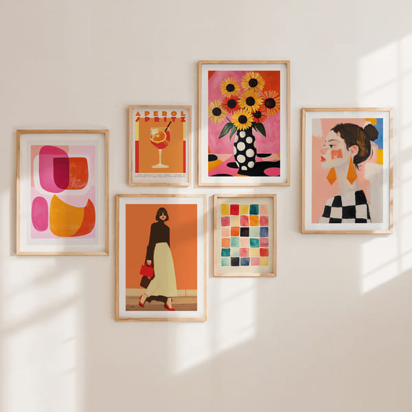 Pared de imágenes con seis coloridas expresiones abstractas Classic Six Chic Colorful Expressions poster wall