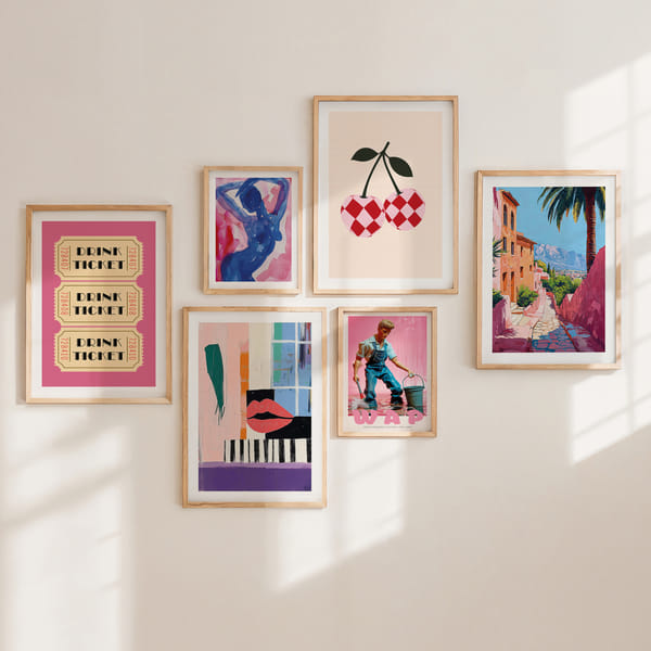 Fotowand met zes levendige en kleurrijke motieven Classic Six Dance of Color poster wall