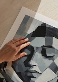 En drömsk abstraktion i lugna gråtoner väcker stillhet-9