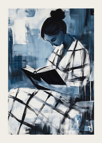 Un momento tranquilo de introspección en tonos azules.-3