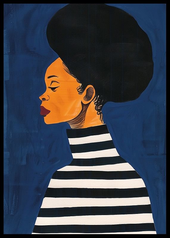 A captivating profile against a deep blue background-12