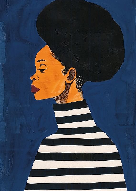 A captivating profile against a deep blue background-12