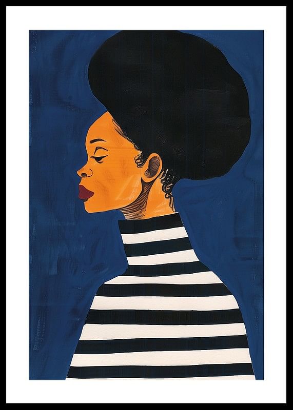 A captivating profile against a deep blue background-12