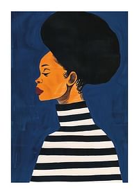 A captivating profile against a deep blue background-1