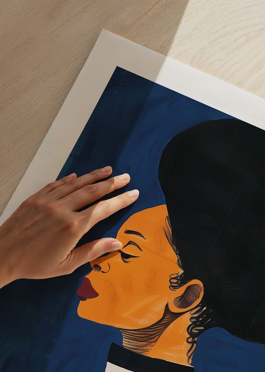 A captivating profile against a deep blue background-12