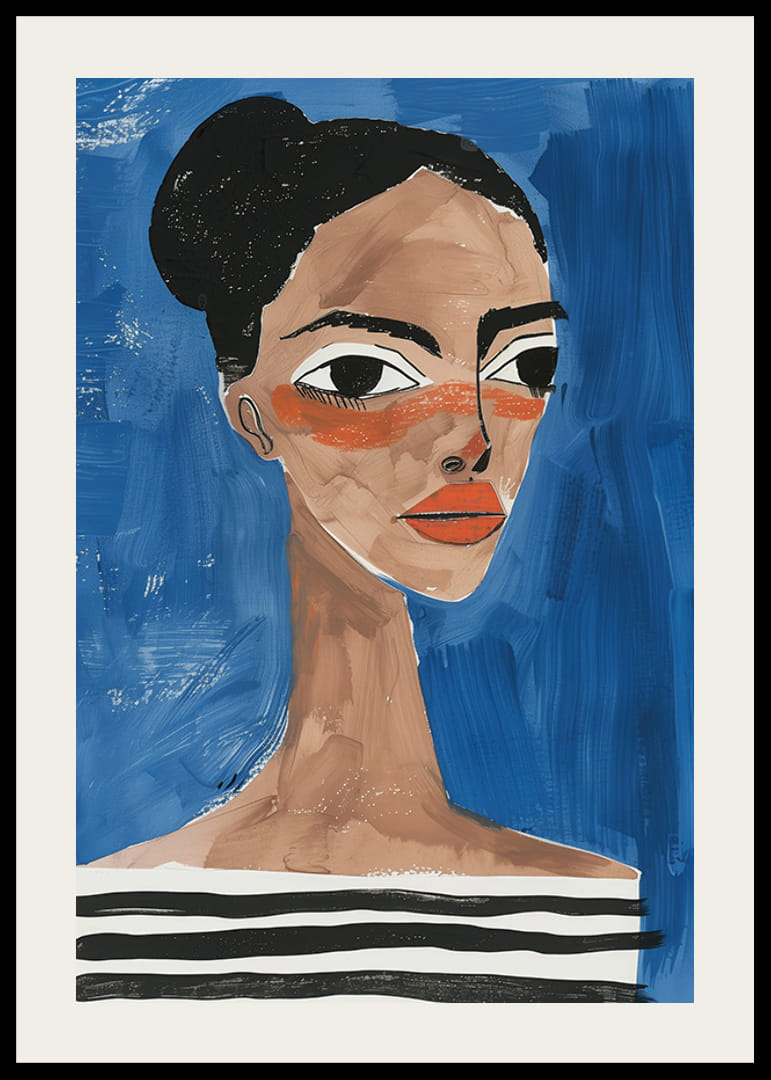 Ett djärvt porträtt med livliga färger och intensiv blick-12