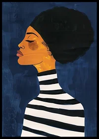 An elegant profile against a deep blue background creates calm and style-6