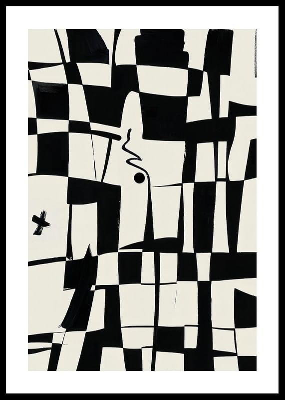 Elegant geometrisk design i sort og hvid giver en moderne følelse-12