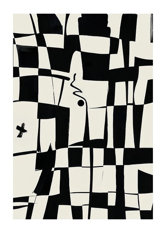 Elegant geometrisk design i sort og hvid giver en moderne følelse-12