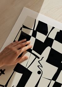 Elegant geometrisk design i sort og hvid giver en moderne følelse-5