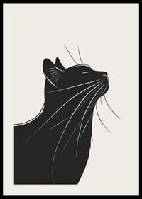 Elegant kattprofil i stilrent svart och vitt motiv-2