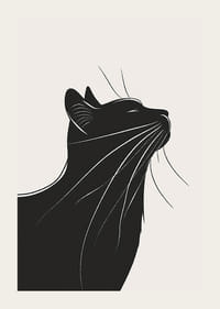 Elegant kattprofil i stilrent svart och vitt motiv-3