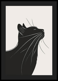Elegant kattprofil i stilrent svart och vitt motiv-4