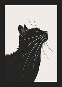 Elegant kattprofil i stilrent svart och vitt motiv-5