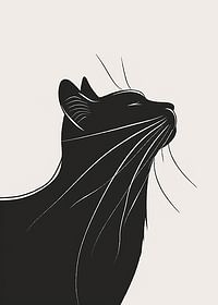 Profil elegant de pisică în motiv elegant alb-negru-3