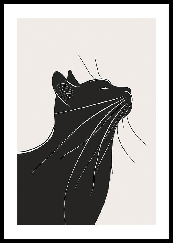 Profil elegant de pisică în motiv elegant alb-negru-12