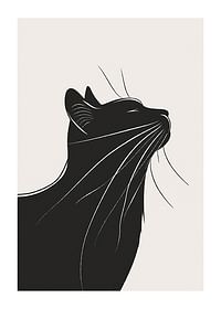 Profil elegant de pisică în motiv elegant alb-negru-1