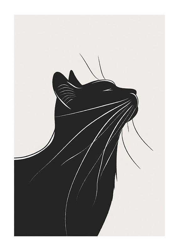 Profil elegant de pisică în motiv elegant alb-negru-12