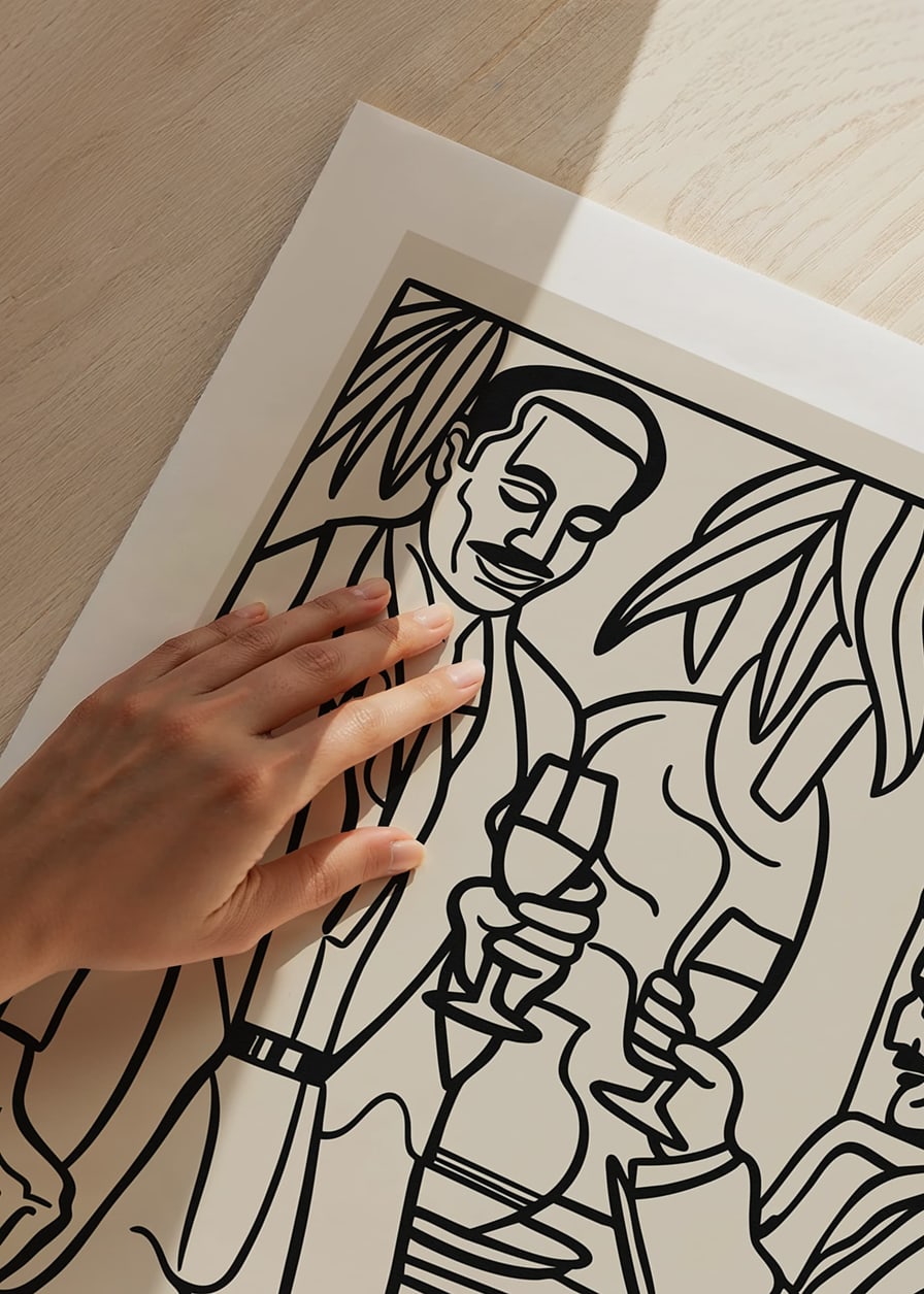 Štýloví páni vychutnávajúci si pohárik v štýle Art Deco-12