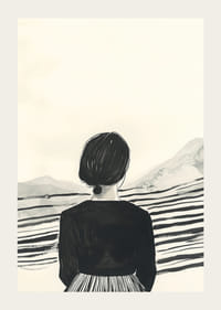 Une femme regarde les montagnes dans une harmonie tranquille-3