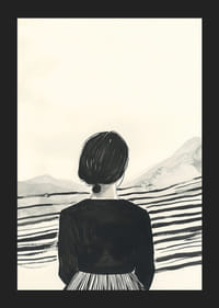 Une femme regarde les montagnes dans une harmonie tranquille-5