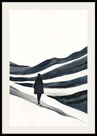 A lone hiker in a vast snowy landscape-2