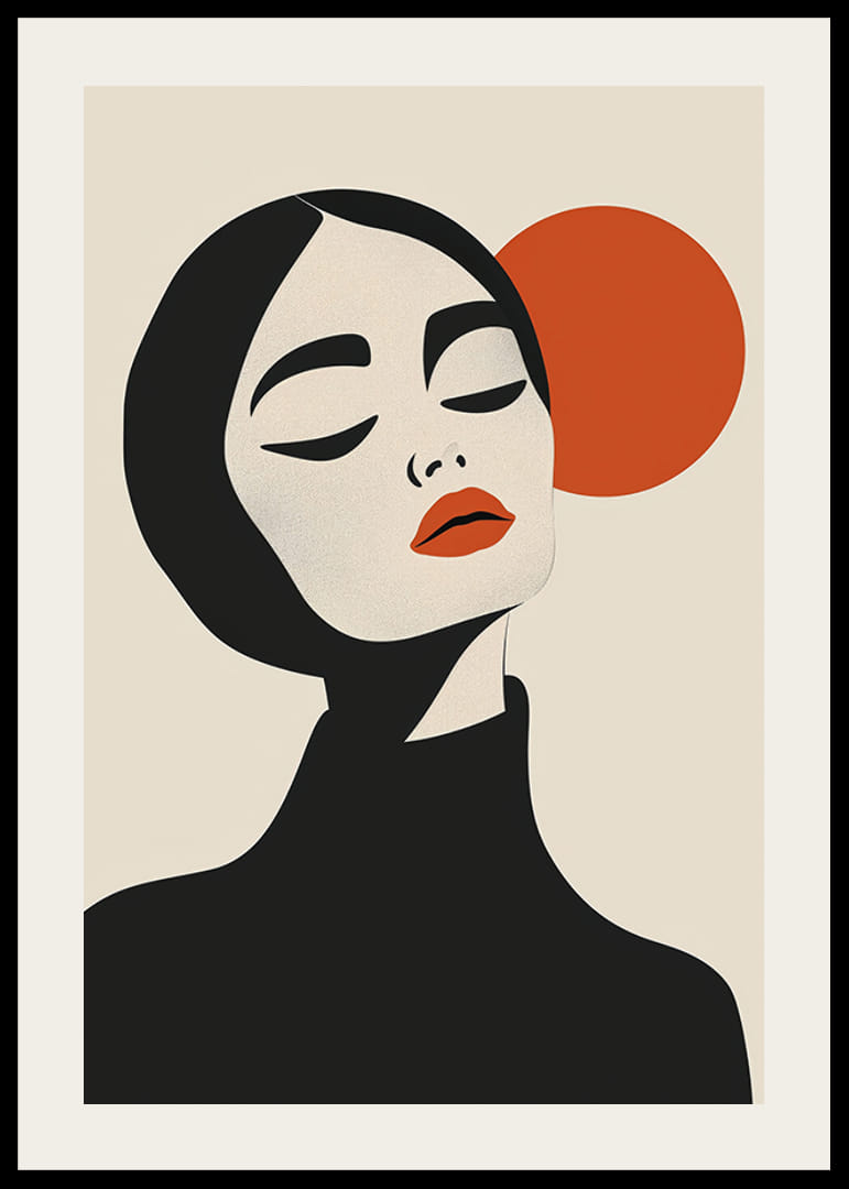 Retrato elegante con líneas atrevidas y colores fascinantes.-12