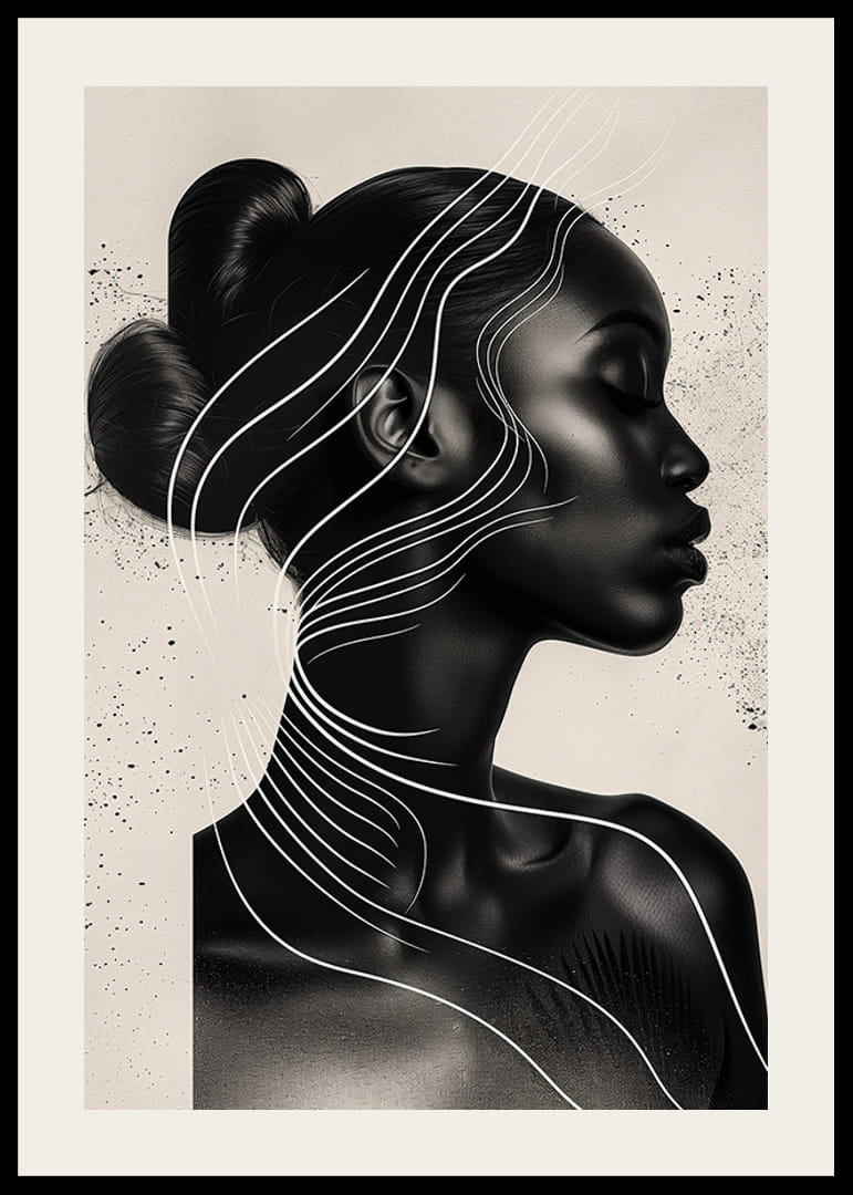 An elegant silhouette surrounded by flowing lines and subtle beauty-12