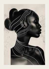 An elegant silhouette surrounded by flowing lines and subtle beauty-3