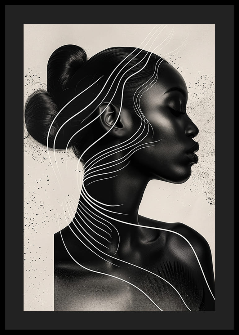 An elegant silhouette surrounded by flowing lines and subtle beauty-12