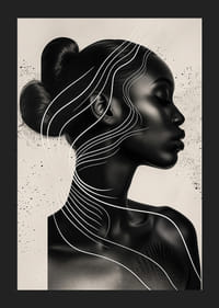 An elegant silhouette surrounded by flowing lines and subtle beauty-5