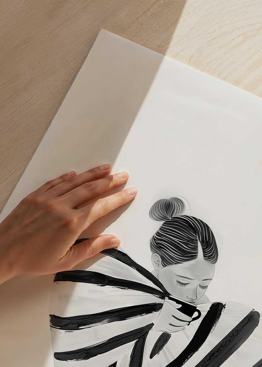 En elegant figur i svartvita ränder skapar lugn och harmoni-12