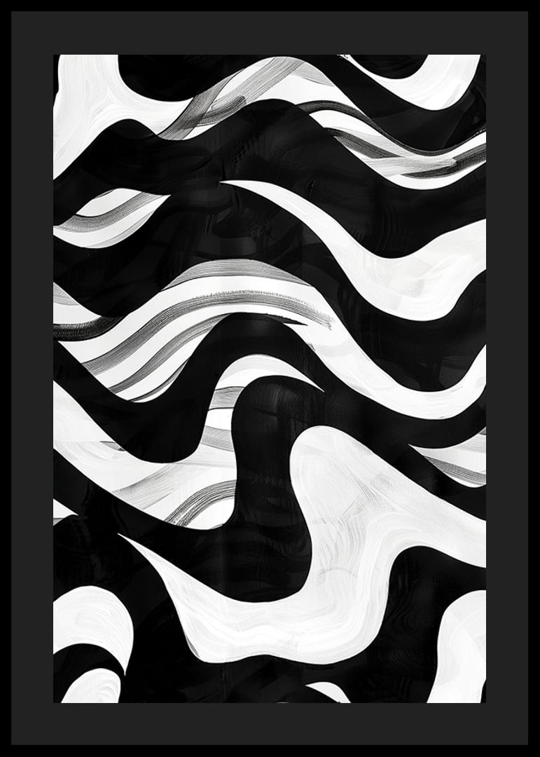 Mustavalkoiset aallot tanssivat kiehtovassa kuviossa-12