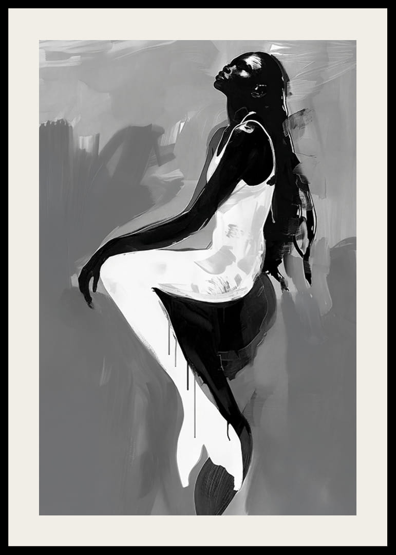 An elegant silhouette against a muted gray background-12