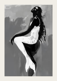 An elegant silhouette against a muted gray background-3