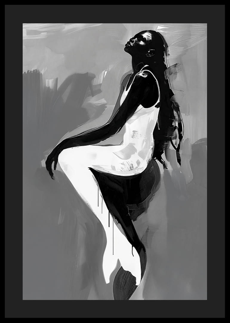 An elegant silhouette against a muted gray background-12