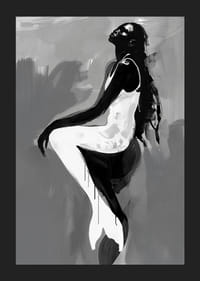 An elegant silhouette against a muted gray background-5