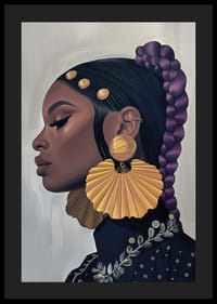 Captivating elegance with large golden earrings in profile-4