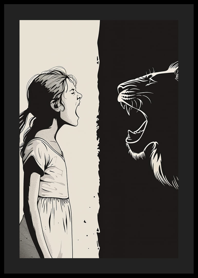 Ett kraftfullt möte mellan människa och djur fyller rummet med energi-12