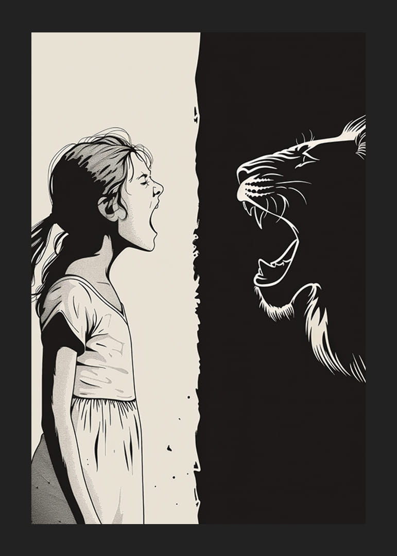 Ett kraftfullt möte mellan människa och djur fyller rummet med energi-12