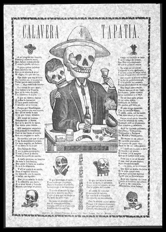 Een levendig Mexicaans feest met skeletten en tequila-12
