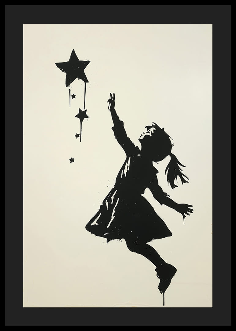 En silhuett av en flicka som sträcker sig mot stjärnorna-12