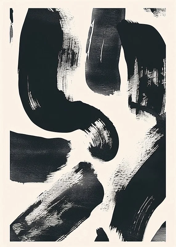 Intense brushstrokes in black and white create dynamics-12