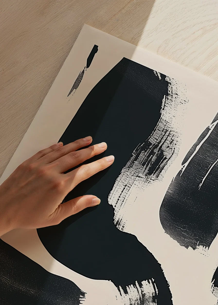 Intense brushstrokes in black and white create dynamics-12