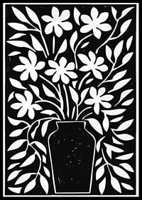 Vackra blommor i en stilren svartvit design-0